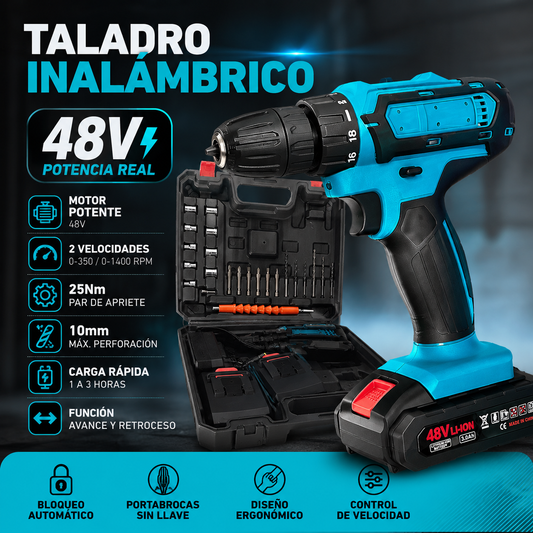 Kit PRO | Taladro 48V 2 Baterias Kit Completo