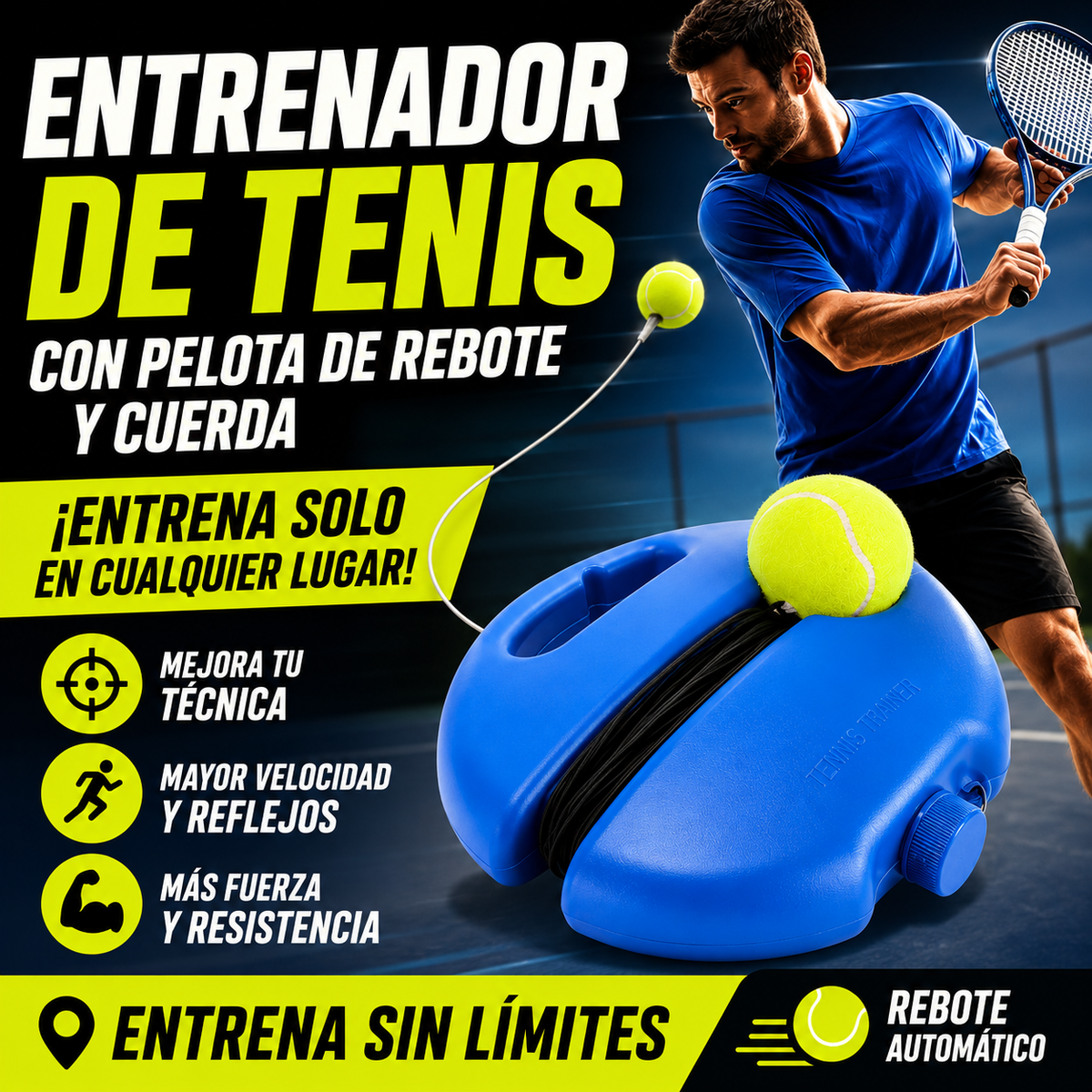 HitBack | Equipo Entrenamiento De Tenis Individual